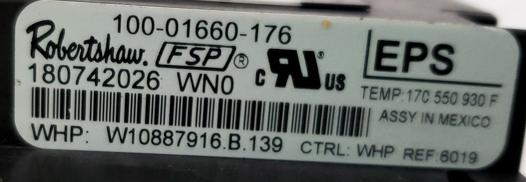 Whirlpool Range Control  W10887916