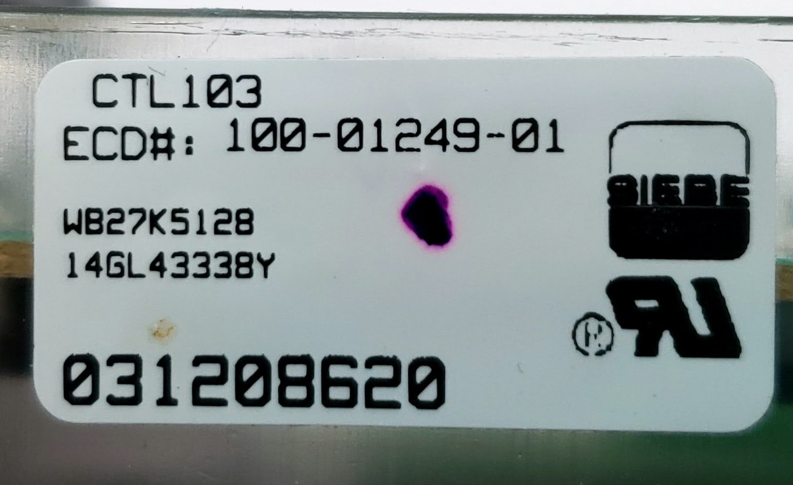GE Range Control  WB27K5128