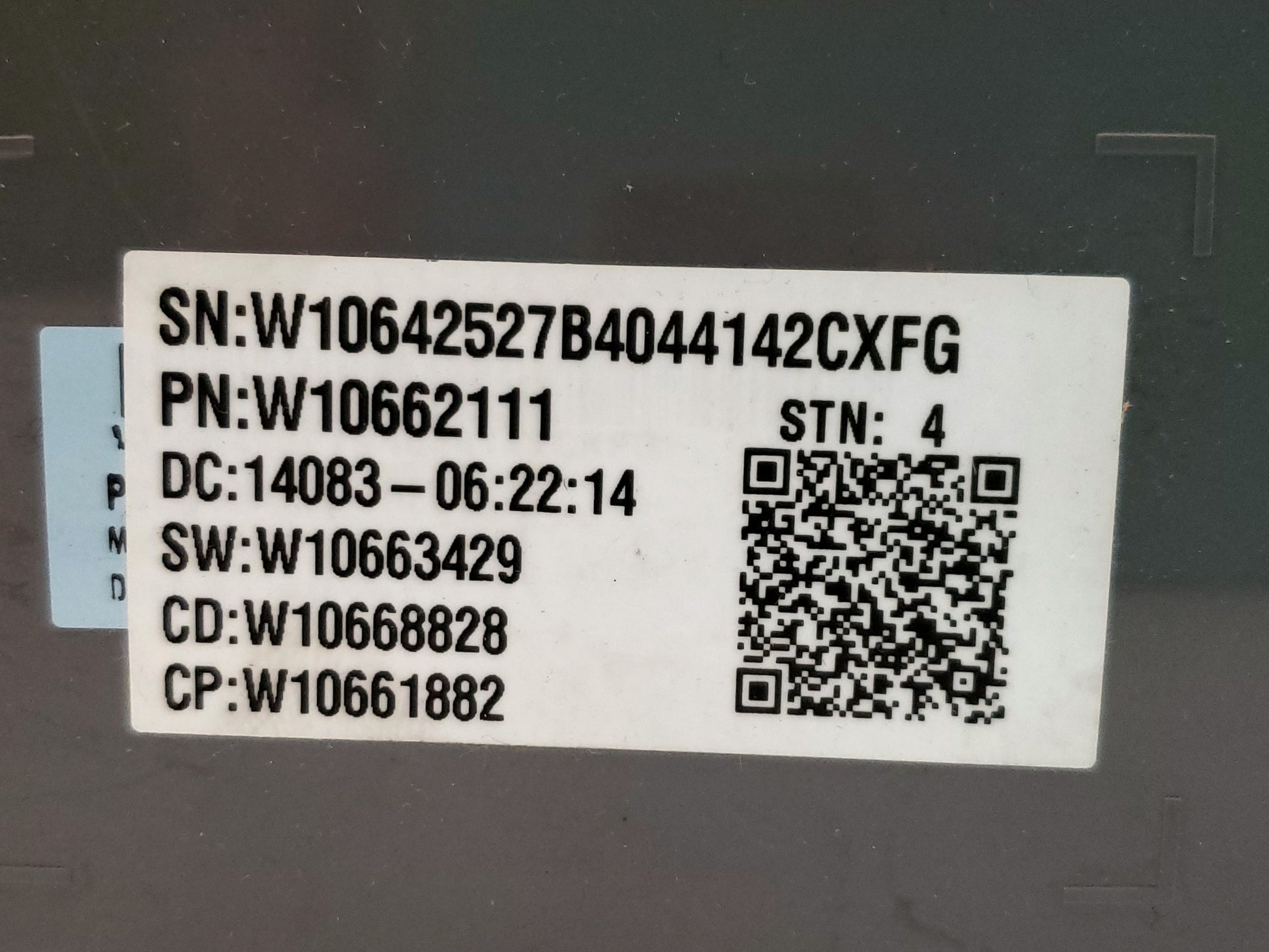 Whirlpool Washer Control W10662111