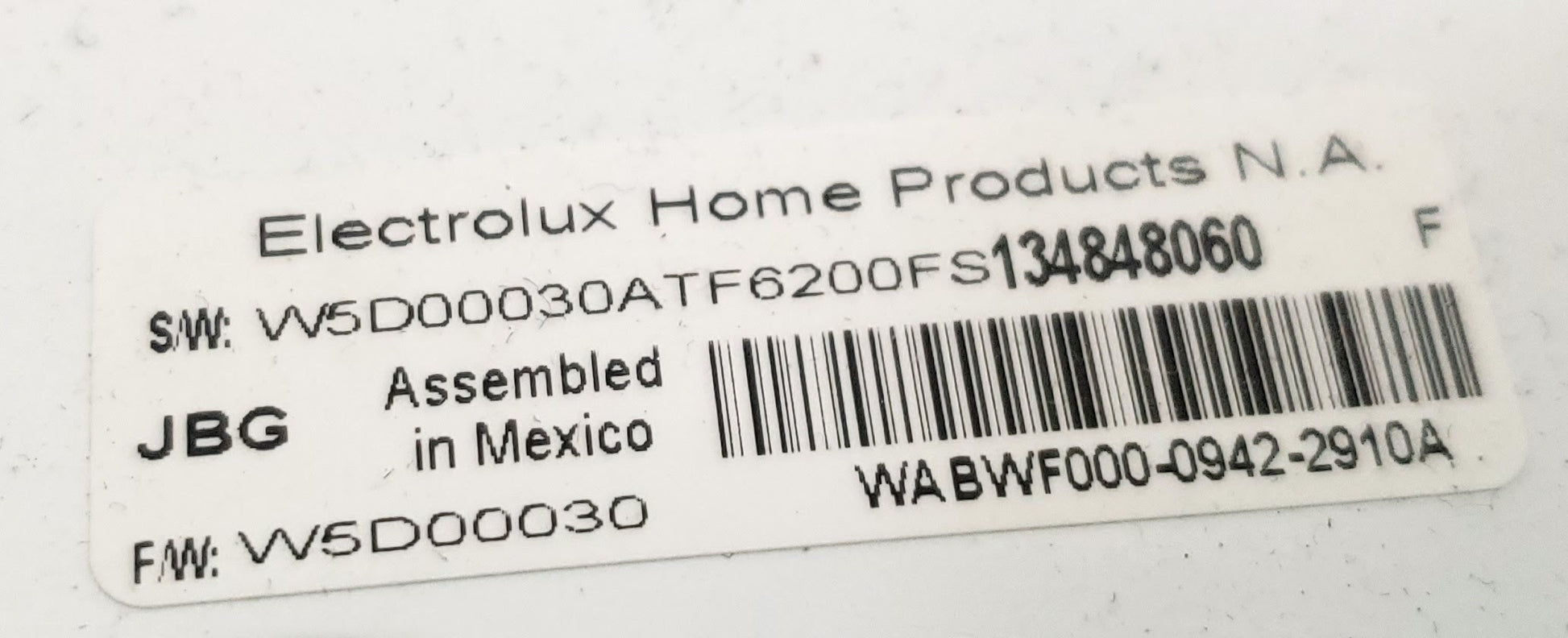 Frigidaire Washer Control  134848060