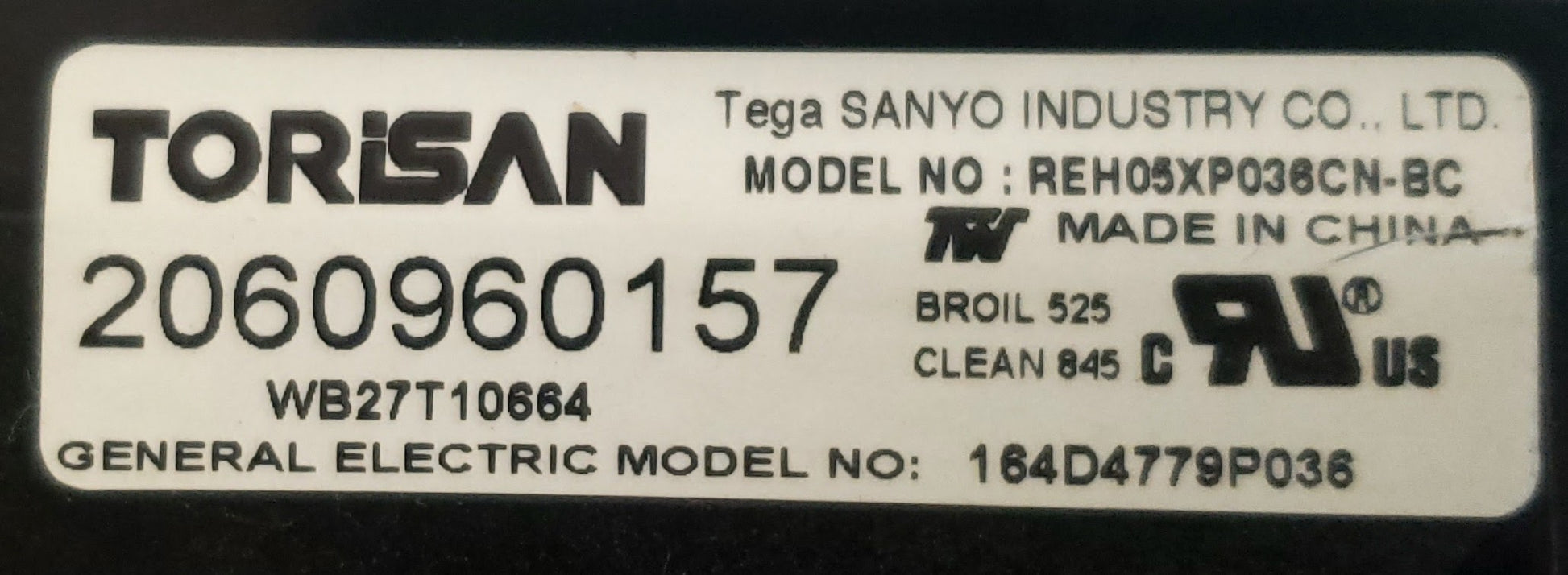 GE Range Control WB27T10664