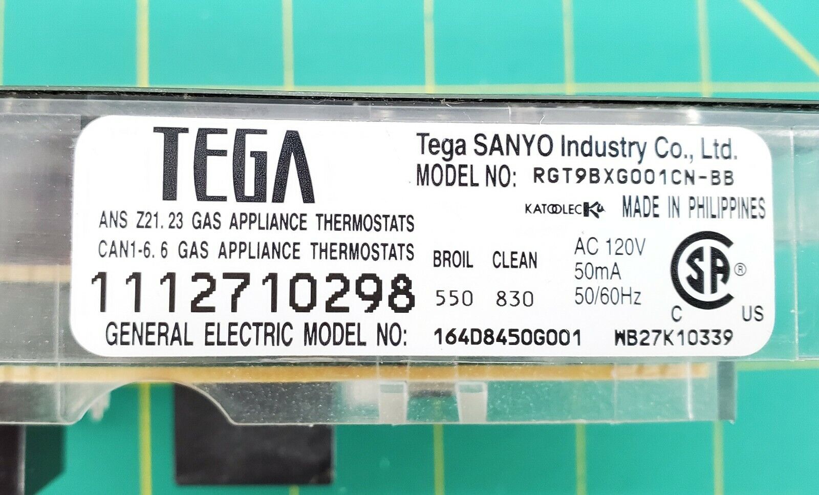 GE Range Control WB27K10339