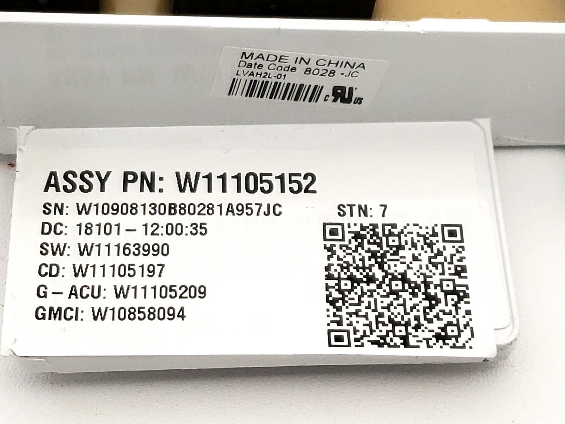 Whirlpool Washer Control Board W11105152