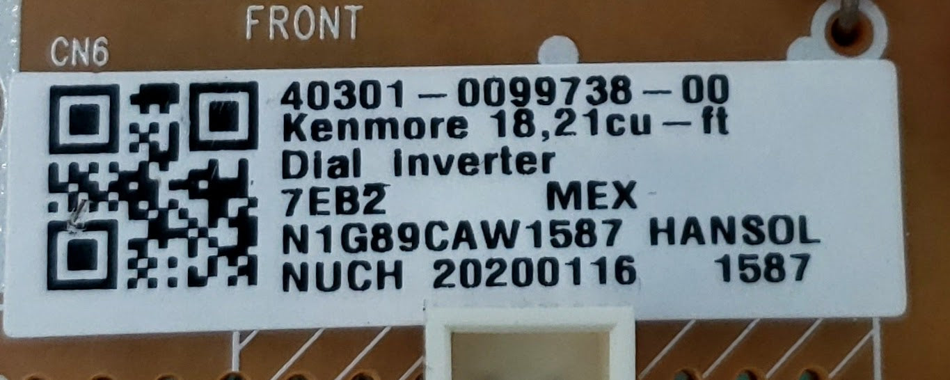 Kenmore Refrigerator Control 40301-0099738-00