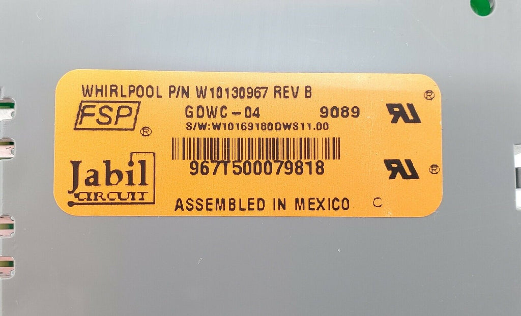 Genuine Whirlpool Dishwasher Control W10130967 Same Day Shipping 90 Day Warranty