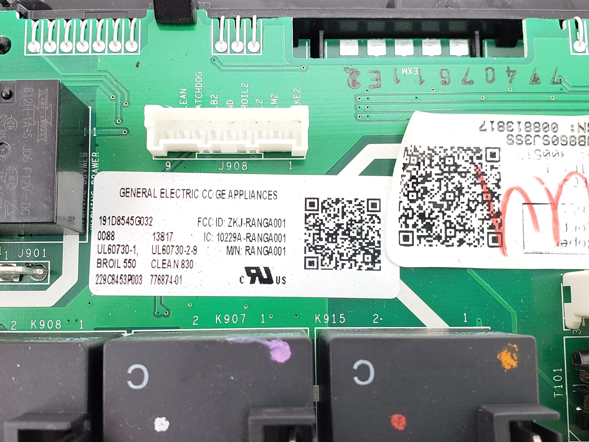 GE Range Control Board 191D8545G032