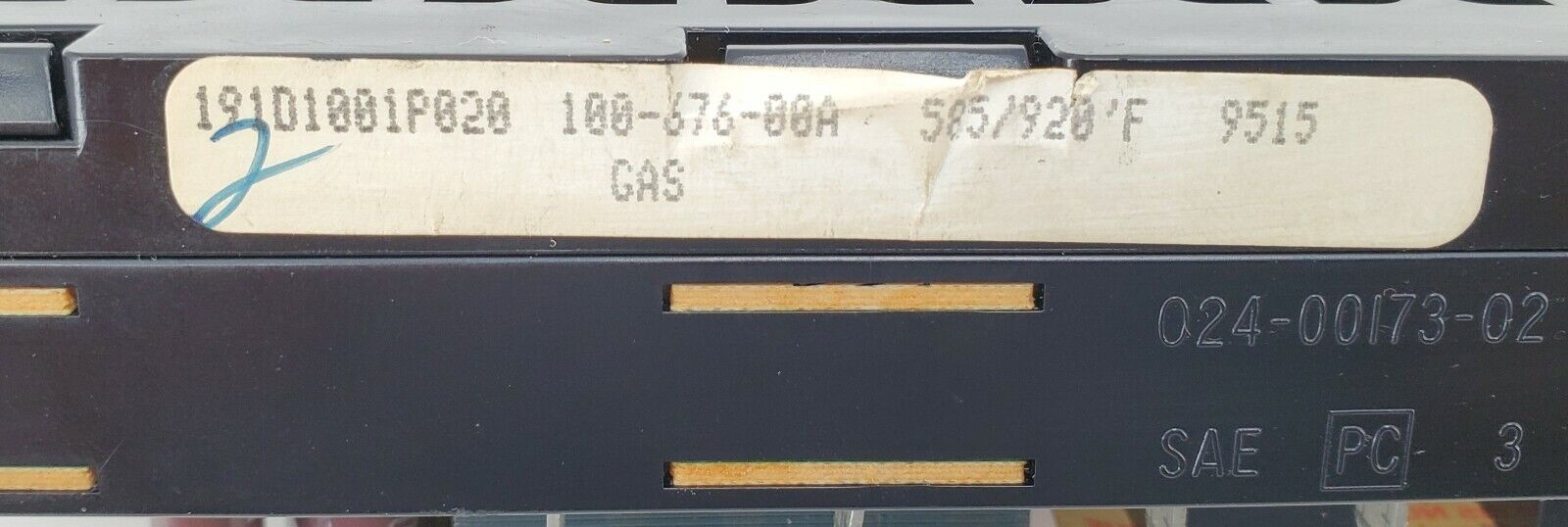 GE Range Control Board 191D1001P020