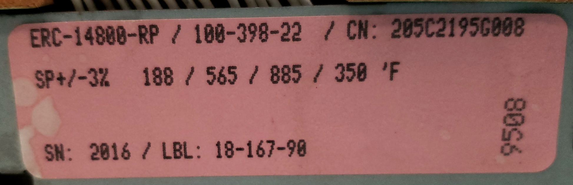 GE Range Control  205C2195G008