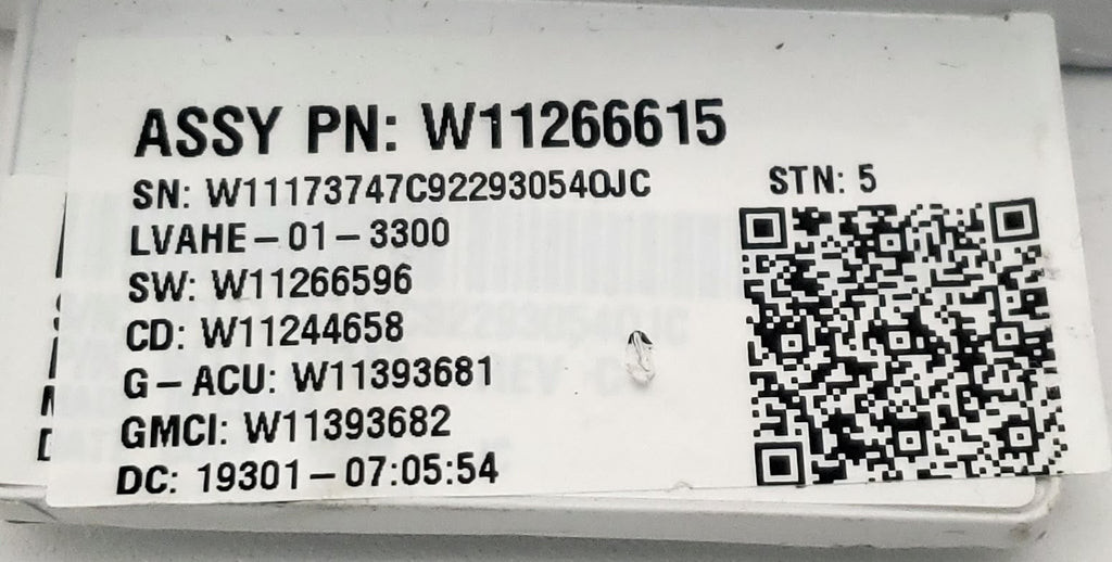 Whirlpool Washer Control  W11266615