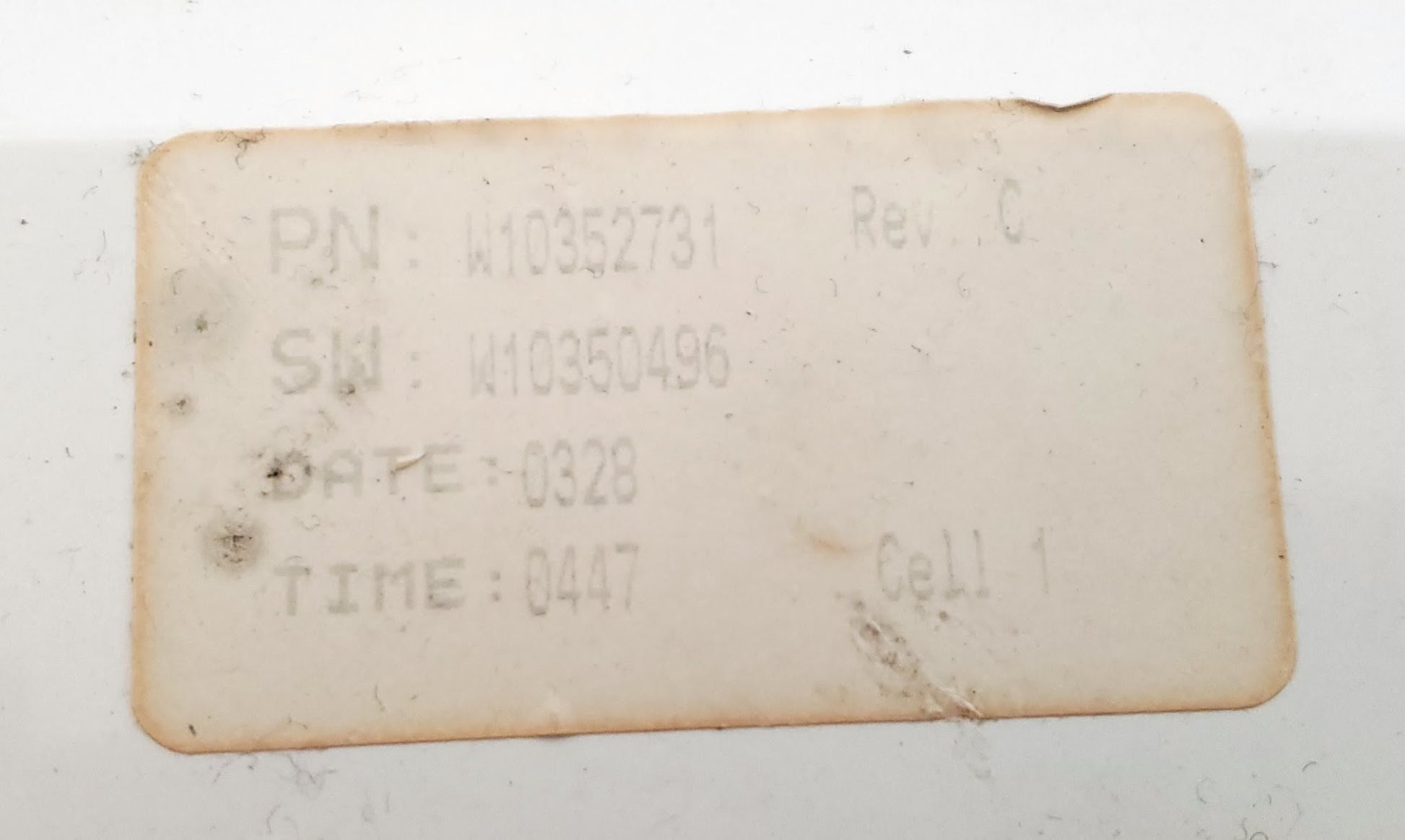Whirlpool Dryer Control W10352731