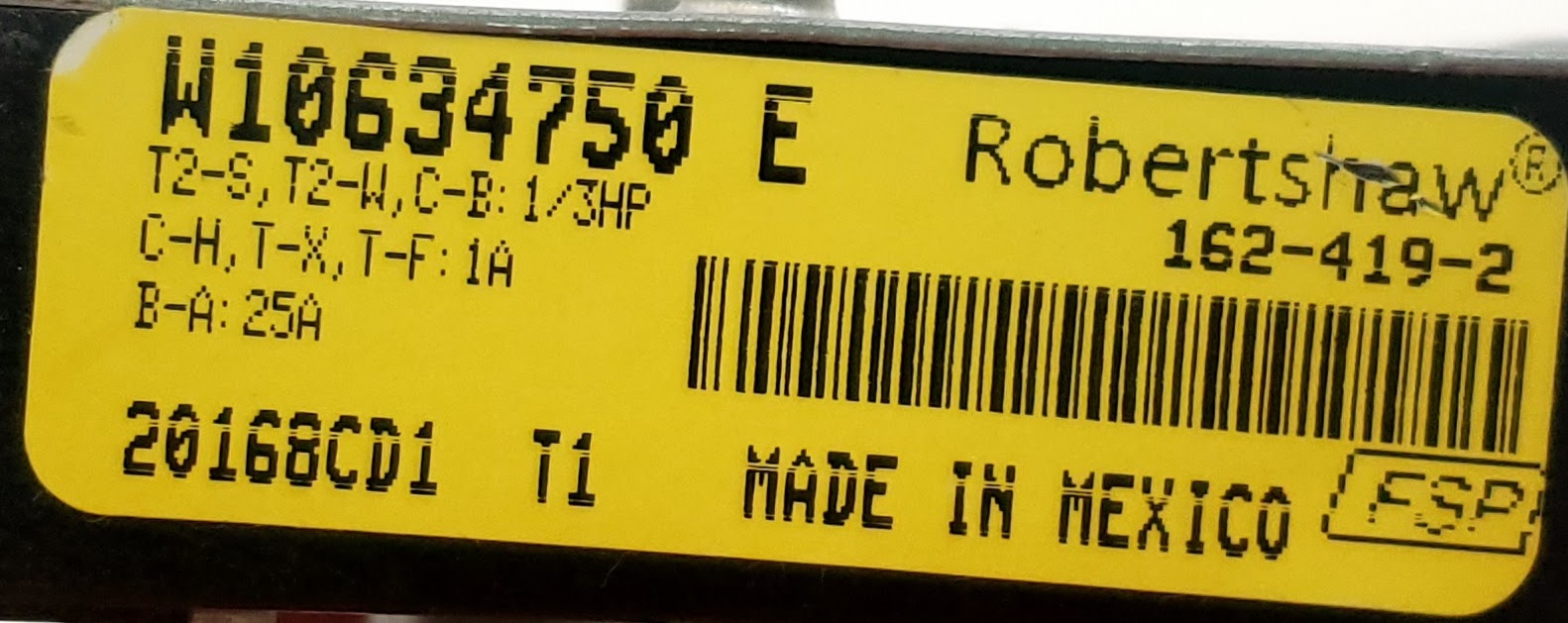 Whirlpool Dryer Timer W10634750