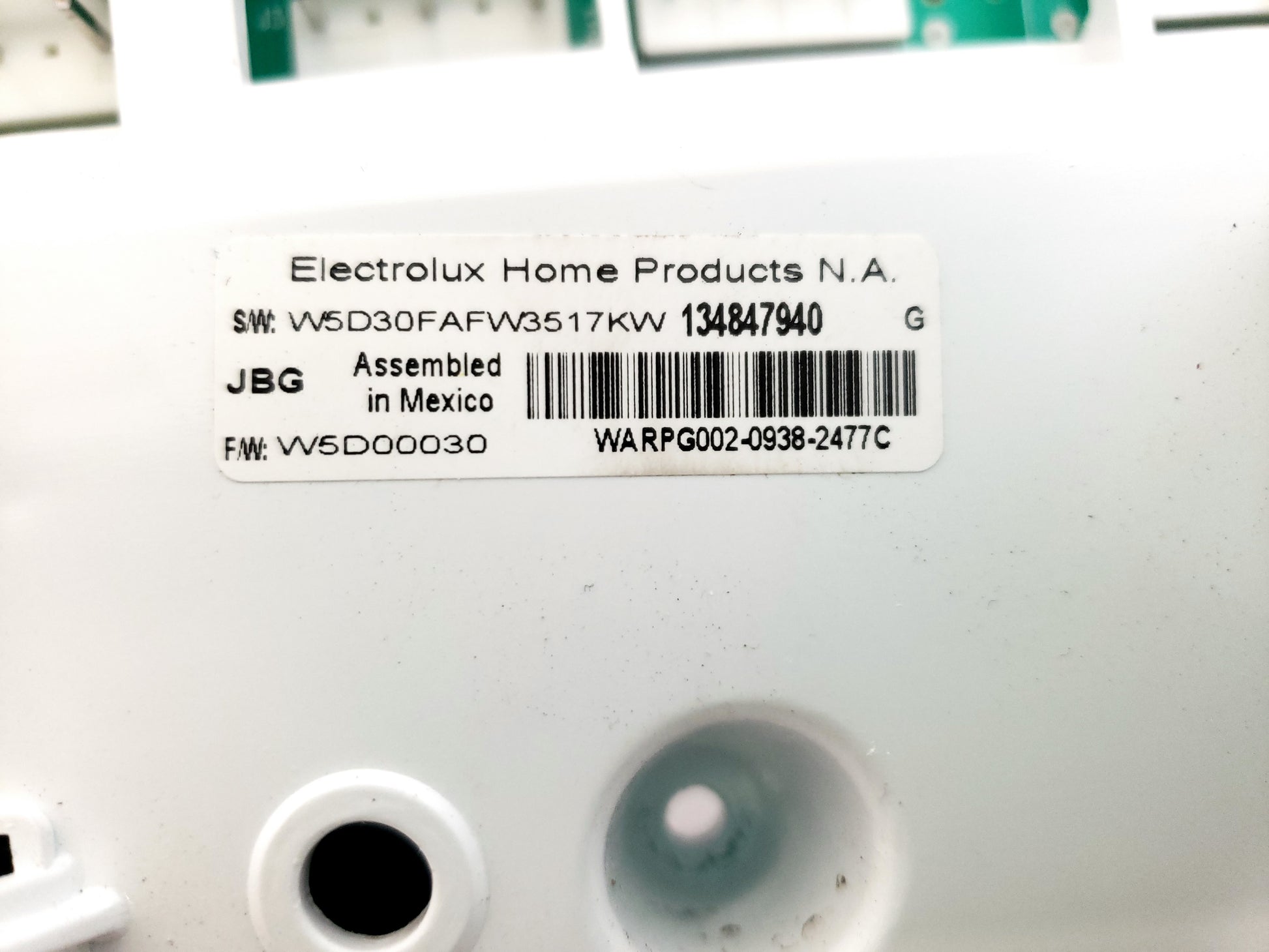 Electrolux Washer Control Board 134847940
