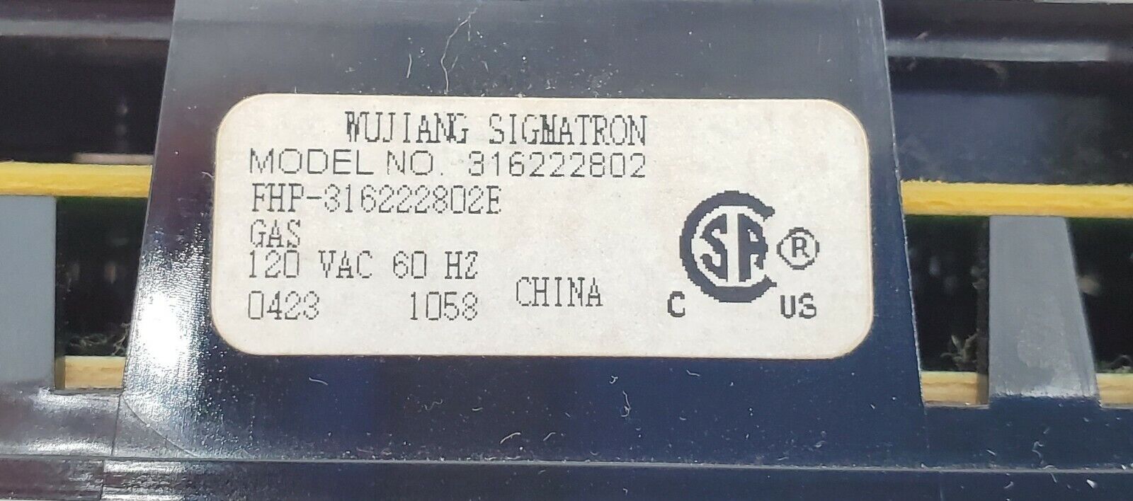 Frigidaire Range Control  316222802