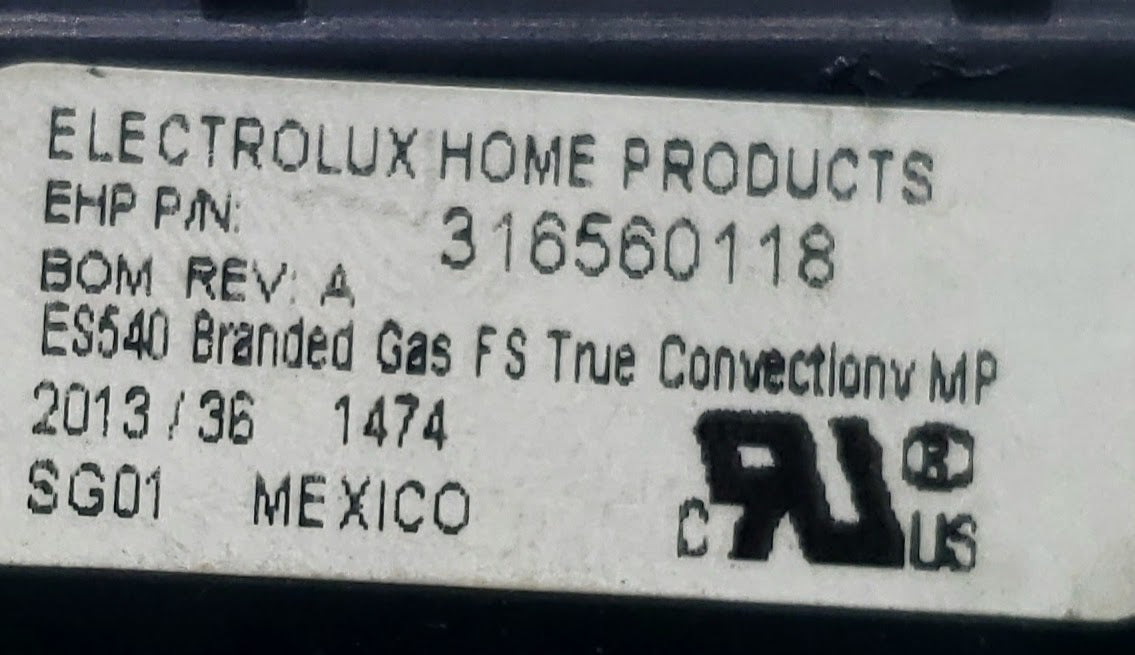 Frigidaire Range Control  316560118