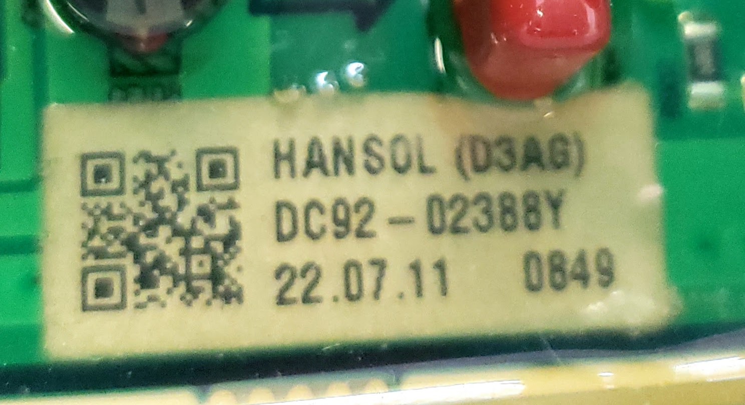 Samsung Washer Control  DC92-02388Y