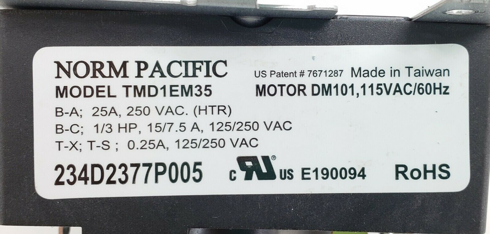GE Dryer Timer 234D2377P005