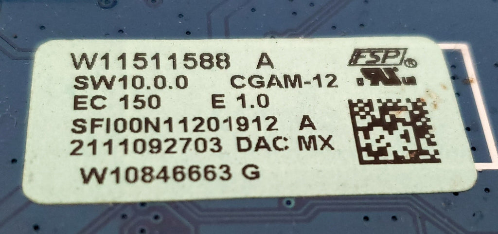 Whirlpool Range Control W11511588