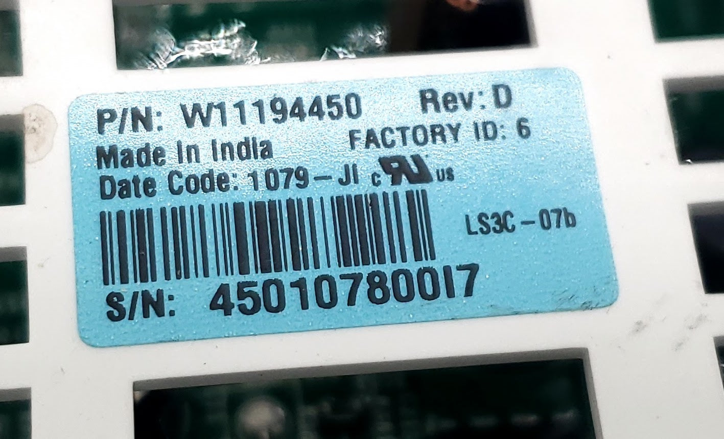 Whirlpool Dryer Control W11194450