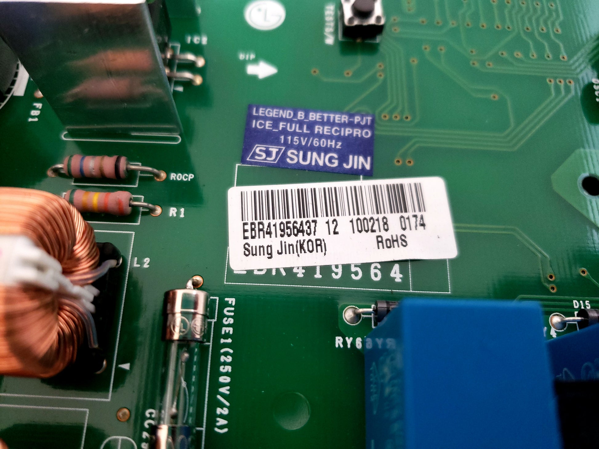 LG Refrigerator Control Board EBR41956437