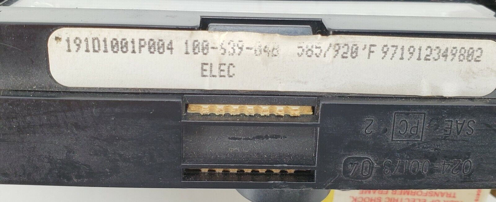 GE Range Control 191D1001P004