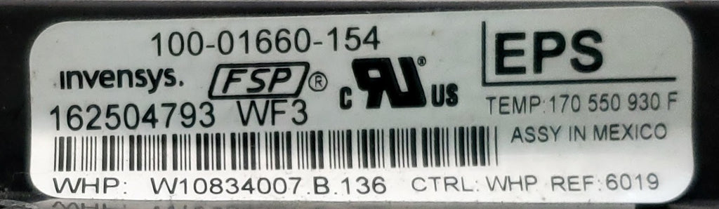 Whirlpool Range Control  W10834007