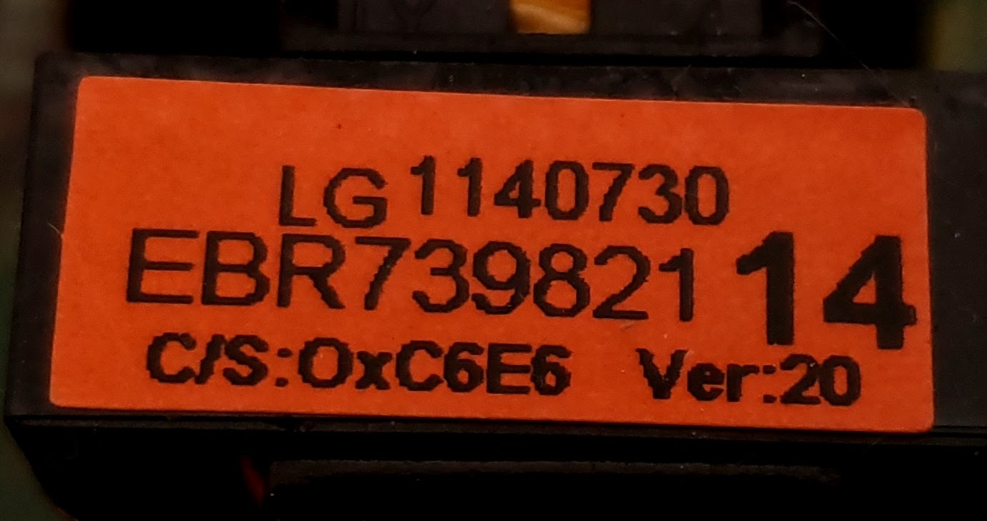 LG Washer Control  EBR73982114