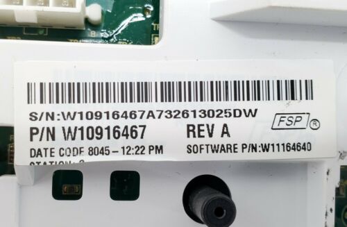 Whirlpool Washer Control Board W10916467