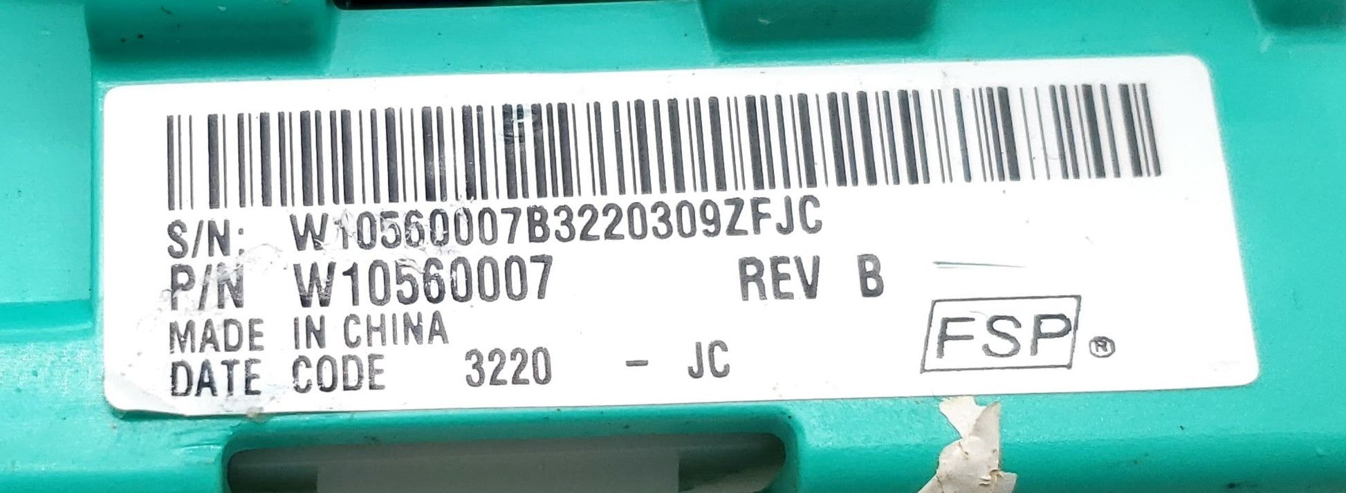Whirlpool Washer Control  W10560007