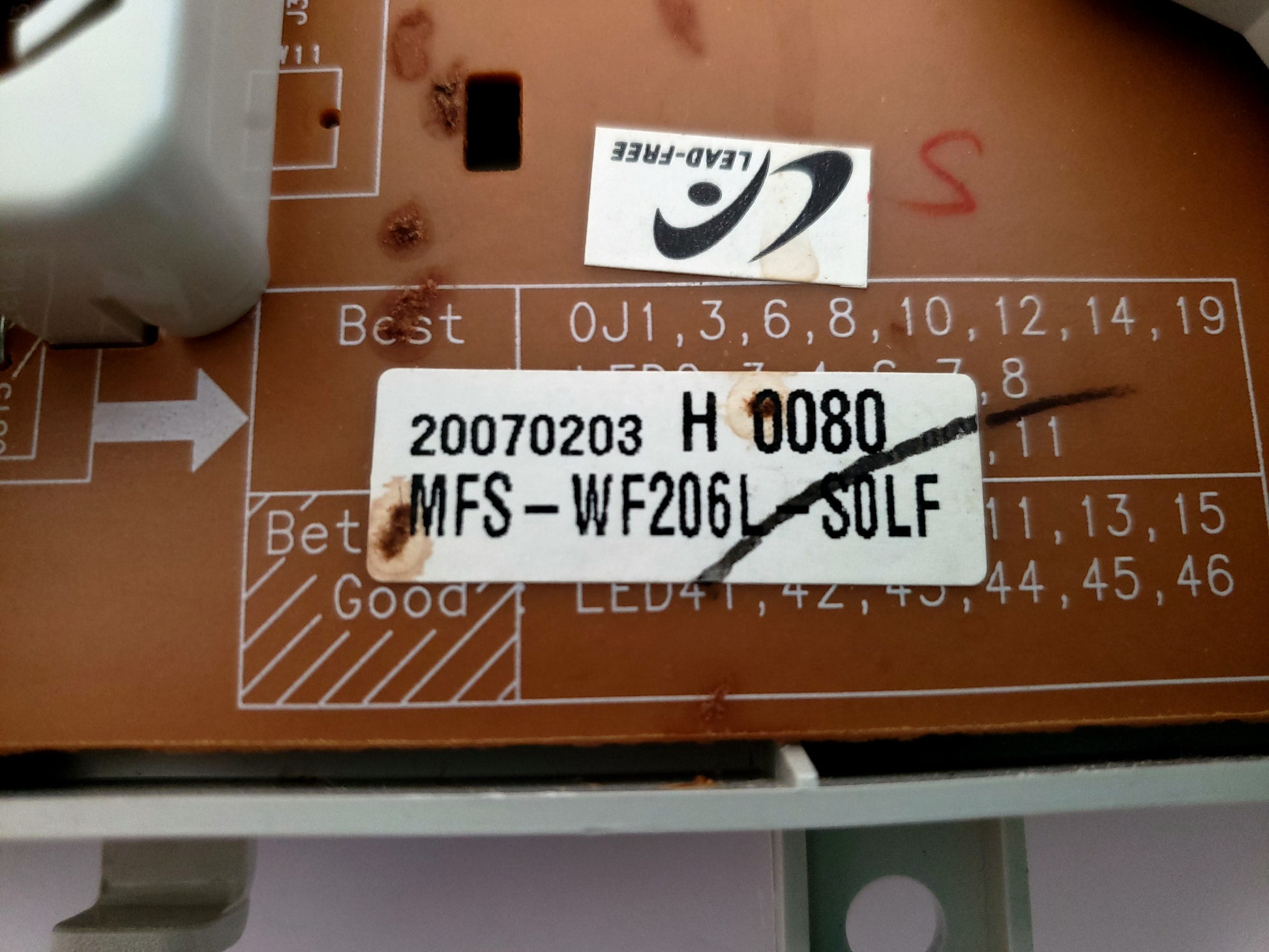 Samsung Washer Control Board MFS-WF206L-S0