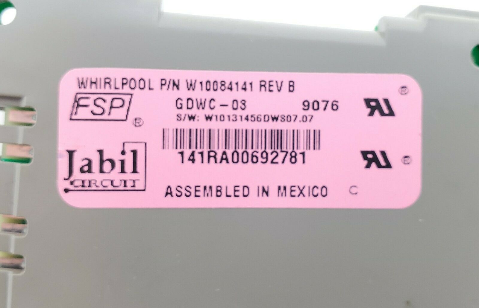 Genuine Whirlpool Dishwasher Control W10084141 Same Day Ship *Lifetime Warranty*