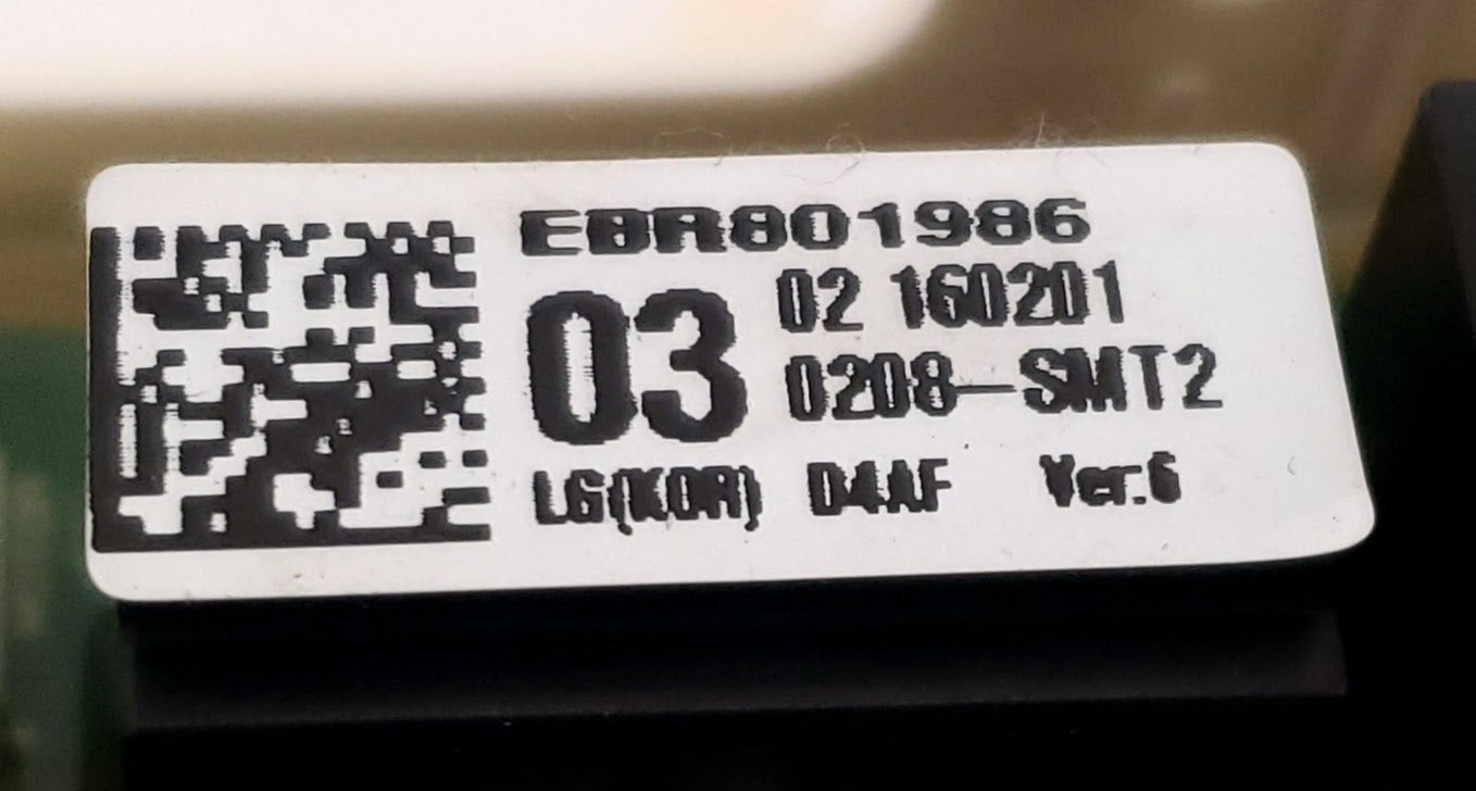 LG Dryer Control EBR80198603