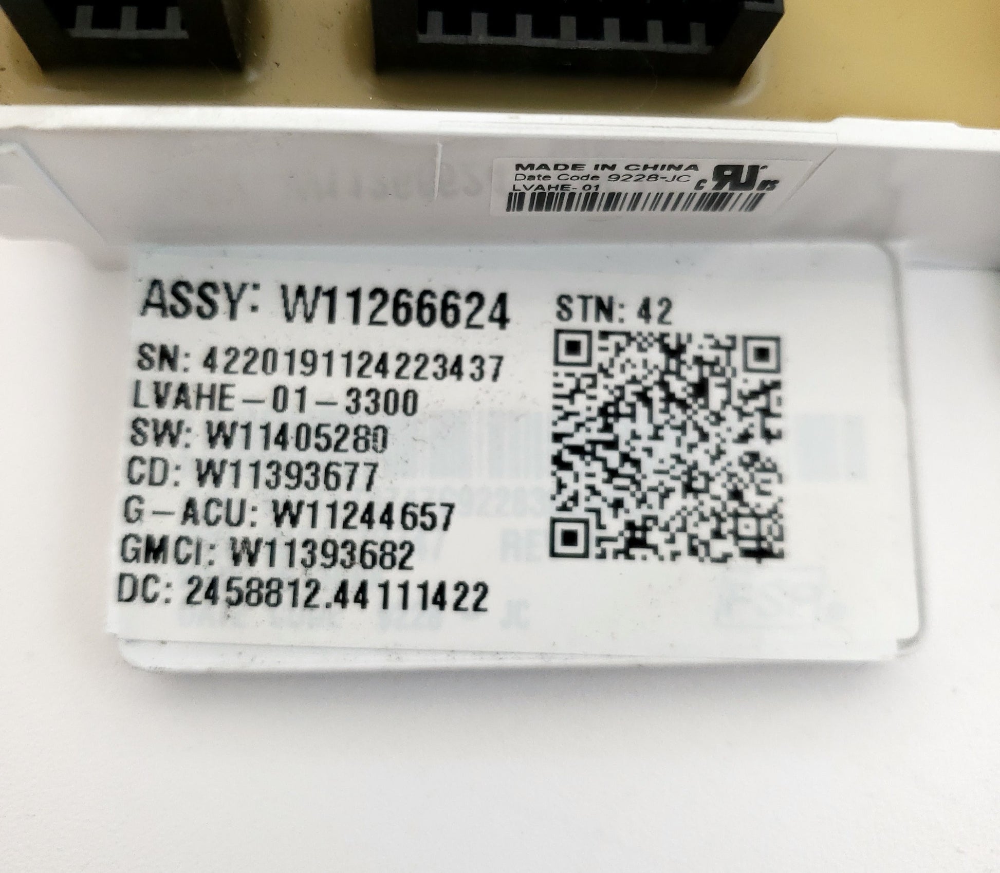 Maytag Washer Control W11266624