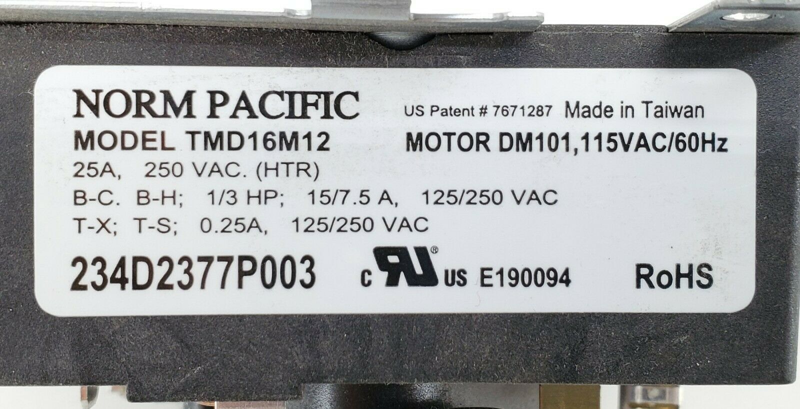 Genuine OEM GE Dryer Timer 234D2377P003 Same Day Shipping **Lifetime Warranty***