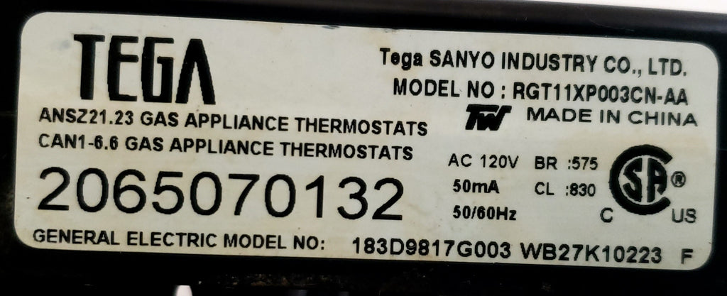 GE Range Control  WB27K10223