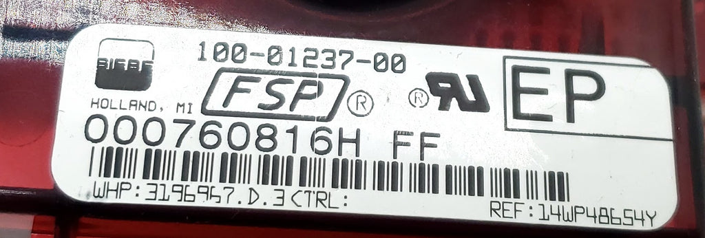 Whirlpool Range Control Board 3196967 White