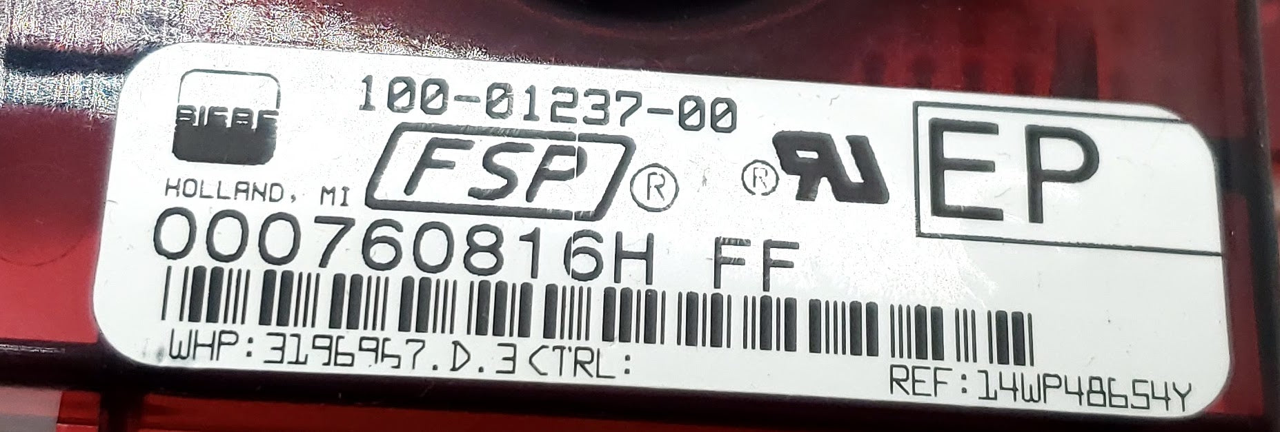 Whirlpool Range Control Board 3196967 White