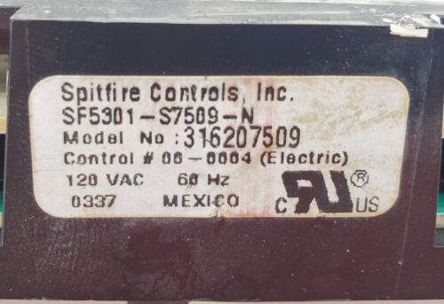 Frigidaire Range Control 316207509