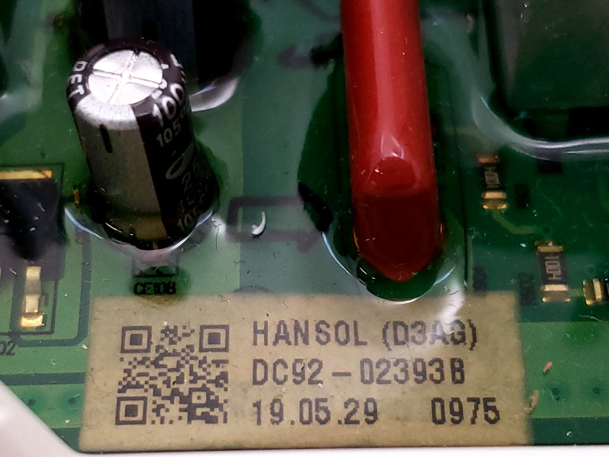 Samsung Washer Control DC92-02393B