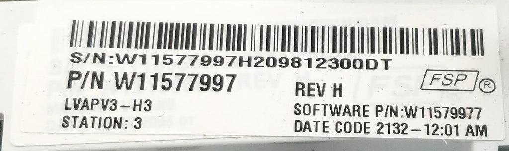 Whirlpool Washer Control W11577997