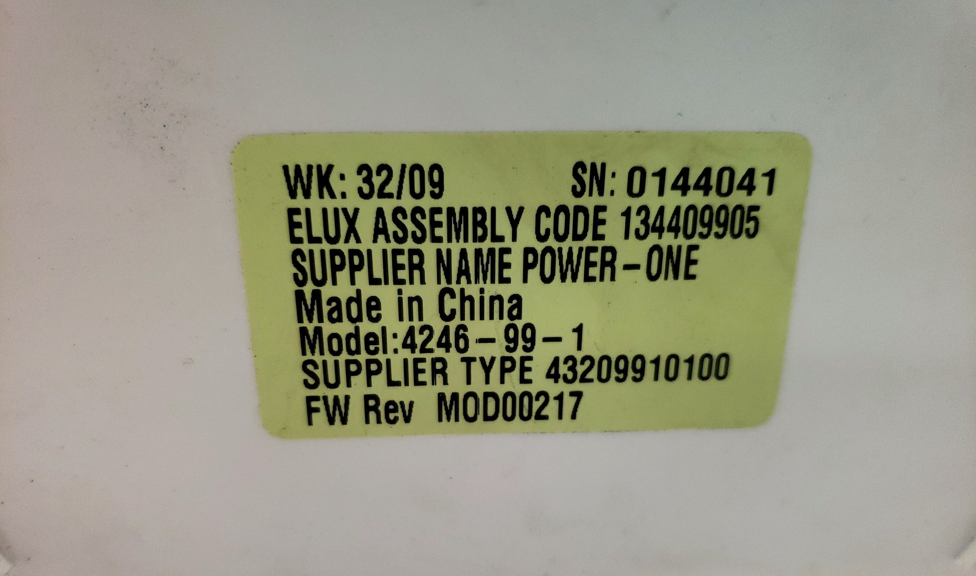 Electrolux Washer Control Board 134409905