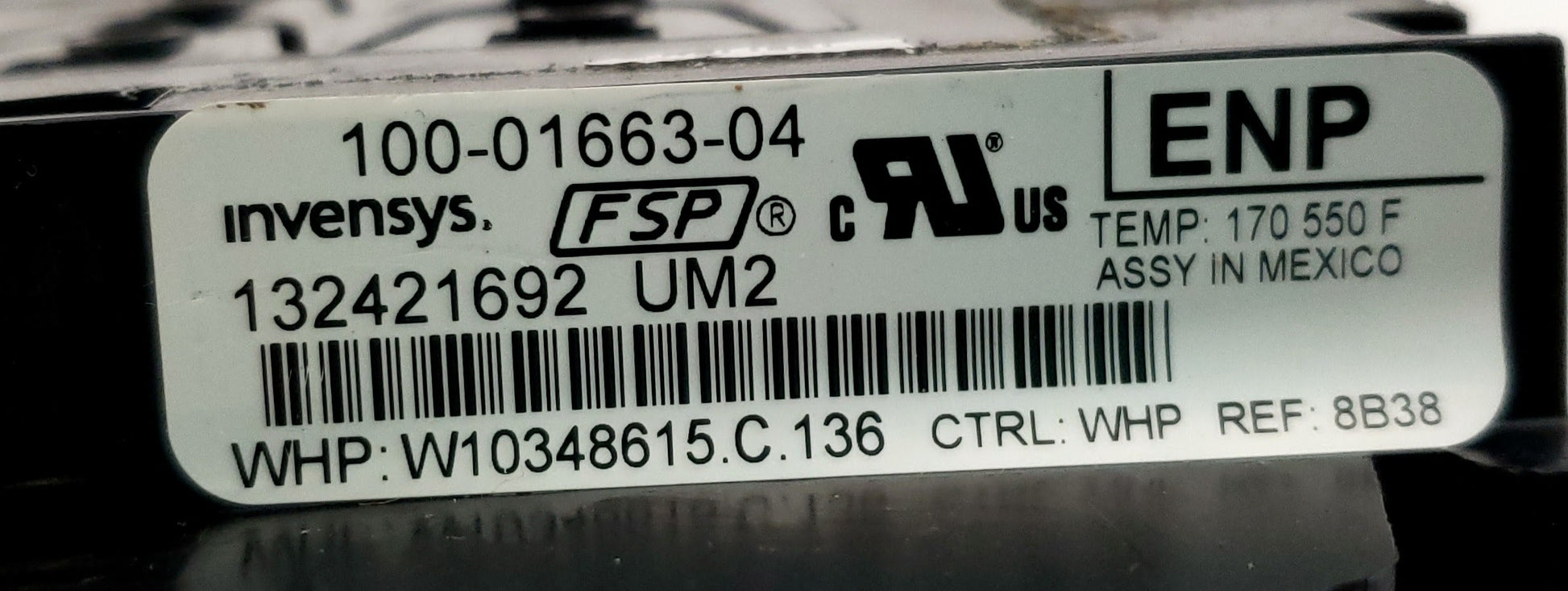 Whirlpool Range Control  W10348615