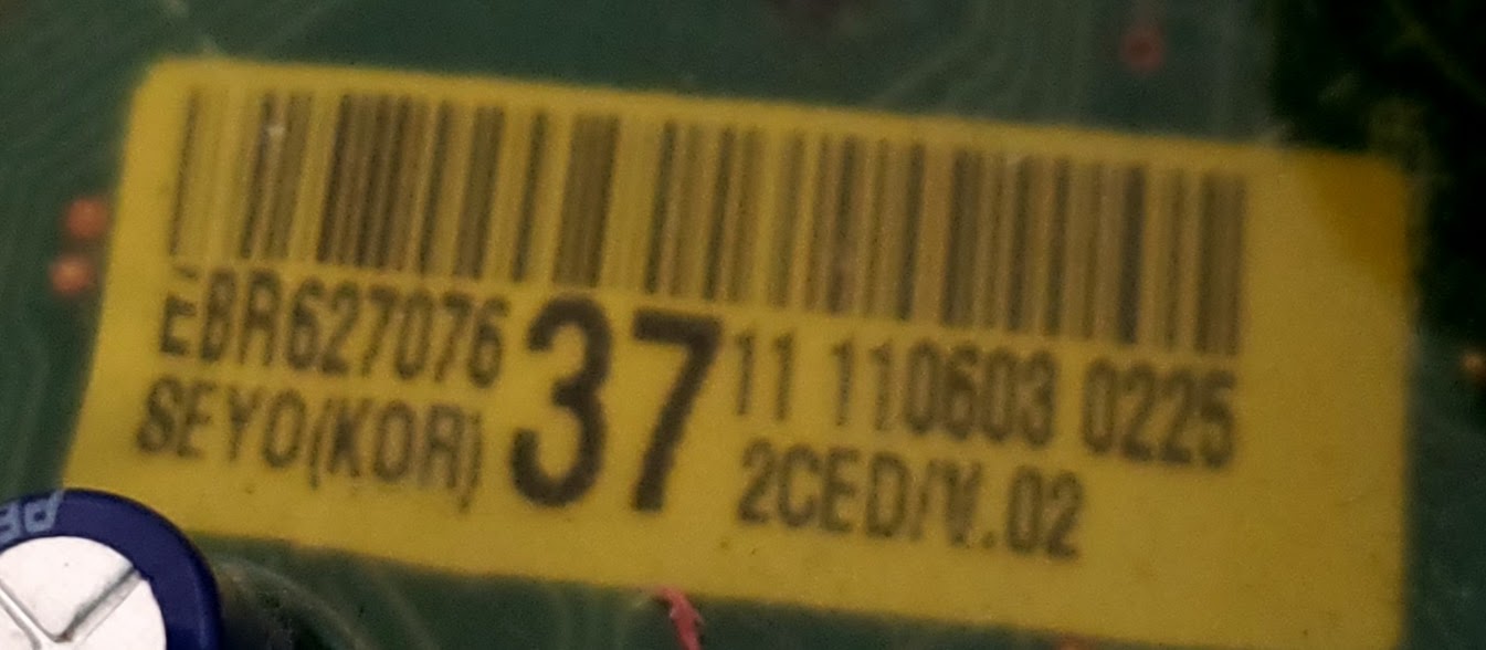 LG Dryer Control EBR62707637