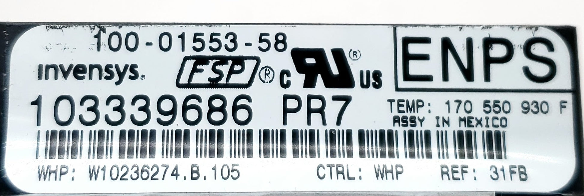 Whirlpool Range Control  W10236274