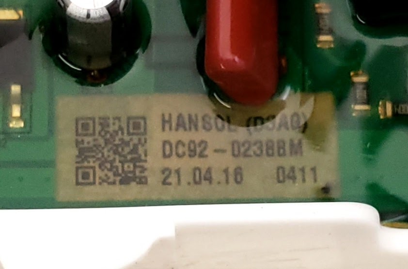 Samsung Washer Control DC92-02388M