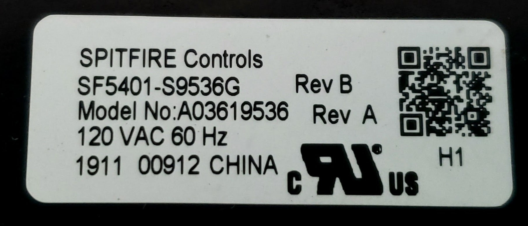 Frigidaire Range Control  A03619536