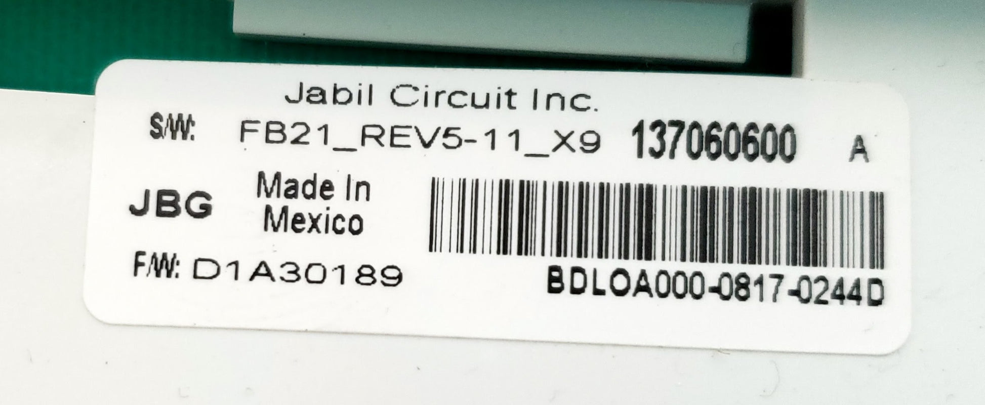 Frigidaire Washer Control 137060600