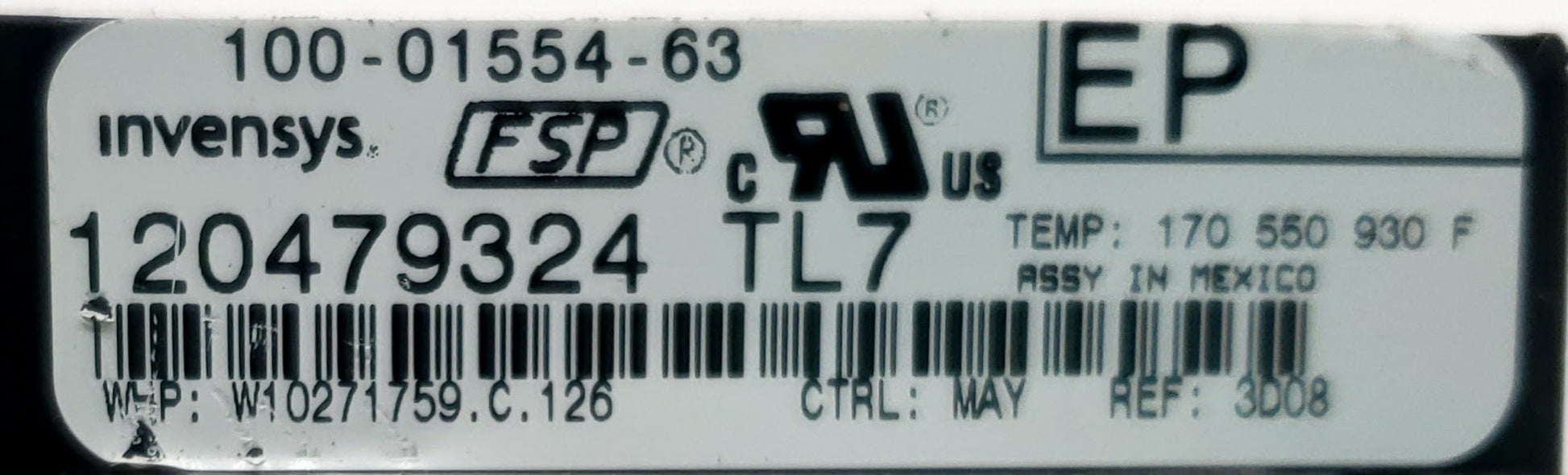 Whirlpool Range Control Board W10271759