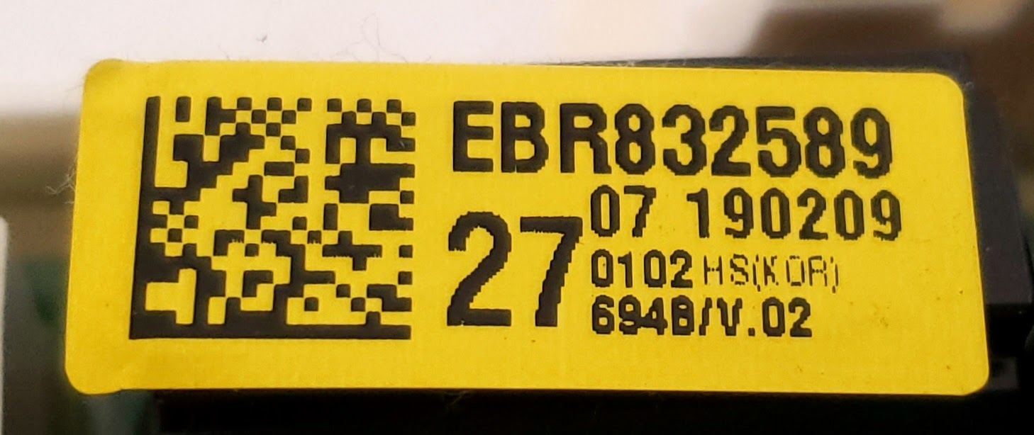 LG Dryer Control EBR83258927