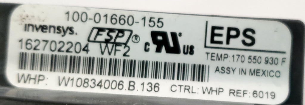 Whirlpool Range Control  W10834006