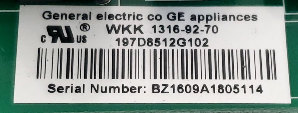 GE Refrigerator Control 197D8512G102